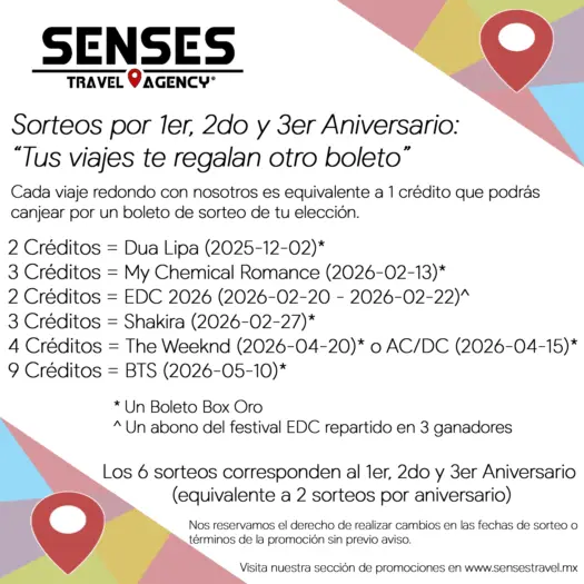 Sorteo de Aniversario SENSES Travel Agency