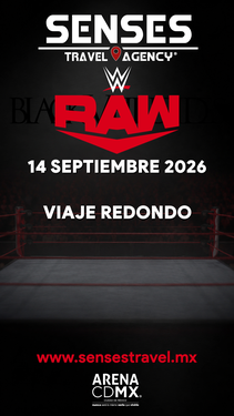 Artista: WWE Night RAW CDMX 2026<br />Recinto: Arena CDMX<br /><br />Salida: Tour desde Pachuca y Tizayuca
