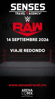 Artista: WWE Night RAW CDMX 2026<br />Recinto: Arena CDMX<br /><br />Salida: Tour desde Pachuca y Tizayuca