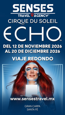 Artista: Cirque Du Soleil ECHO<br />Recinto: Carpa Santa Fé<br /><br />Salida: Tour desde Pachuca y Tizayuca