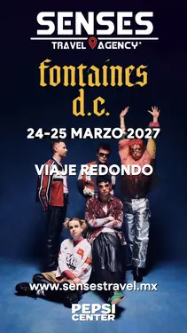 Artista: Fontaines D.C.<br />Recinto: Pepsi Center<br /><br />Género: Post-Punk, Rock Alternativo e Indie<br /><br />Tour desde Pachuca, Tizayuca, Actopan, Hidalgo
