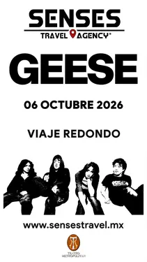 Artista: Geese<br />Recinto: Teatro Metropólitan<br /><br />Género: Indie Rock, Post-Punk, Art Rock y Rock Experimental<br /><br />Tour desde Pachuca, Tizayuca, Actopan, Hidalgo