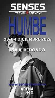 Artista: Humbe<br />Recinto: Arena CDMX<br /><br />Género: Pop, Pop Alternativo Latino y R&B<br /><br />Tour desde Pachuca, Tizayuca, Actopan, Hidalgo