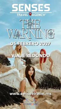 Artista: The Warning<br />Recinto: Estadio GNP Seguros<br /><br />Género: Pop, Pop Rock y Rock Alternativvo<br /><br />Tour desde Pachuca, Tizayuca, Actopan, Hidalgo