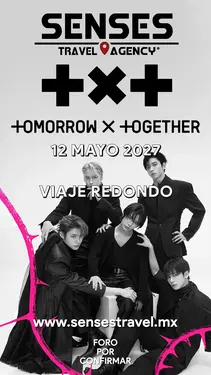 Artista: Tomorrow X Together<br />Recinto: POR CONFIRMAR<br /><br />Género: K-Pop<br /><br />Tour desde Pachuca, Tizayuca, Actopan, Hidalgo
